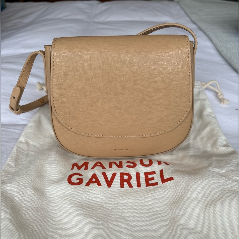 NWOT Mansur Gavriel Mini Classic Leather Saddle Crossbody Bag - Picture 7 of 10